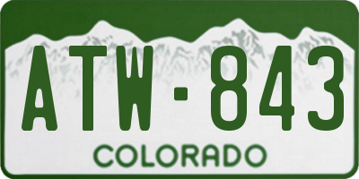 CO license plate ATW843