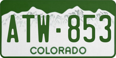 CO license plate ATW853