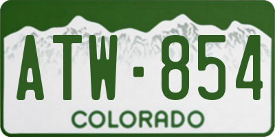 CO license plate ATW854