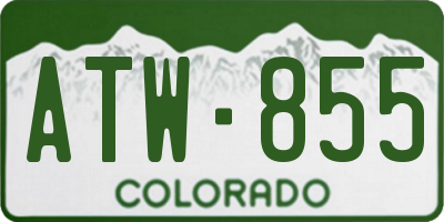 CO license plate ATW855