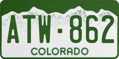 CO license plate ATW862