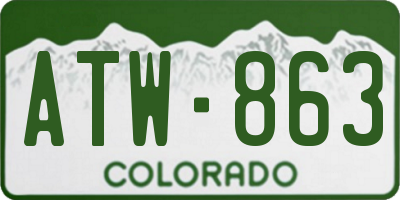 CO license plate ATW863