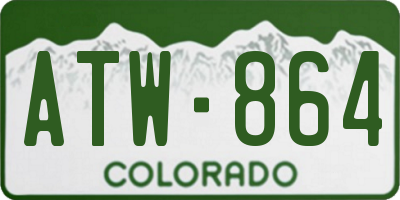 CO license plate ATW864