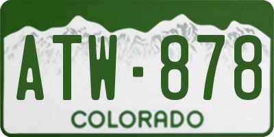 CO license plate ATW878