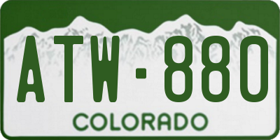 CO license plate ATW880
