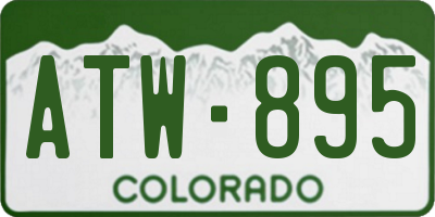 CO license plate ATW895