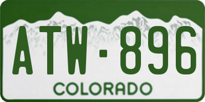 CO license plate ATW896