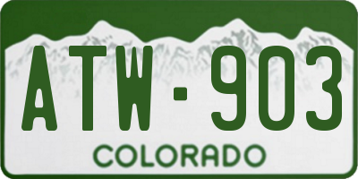 CO license plate ATW903