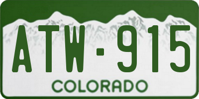 CO license plate ATW915