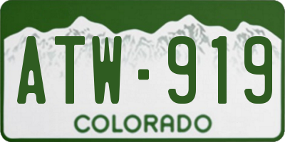 CO license plate ATW919