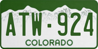 CO license plate ATW924
