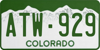 CO license plate ATW929