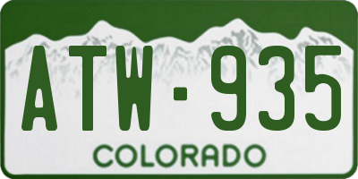 CO license plate ATW935
