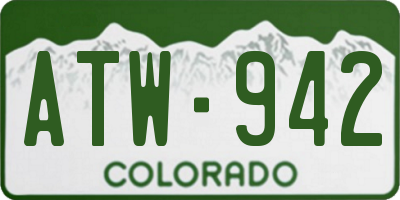 CO license plate ATW942