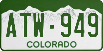 CO license plate ATW949