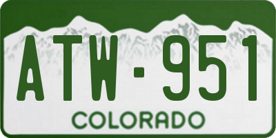 CO license plate ATW951