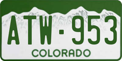 CO license plate ATW953