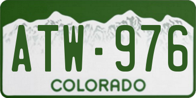 CO license plate ATW976