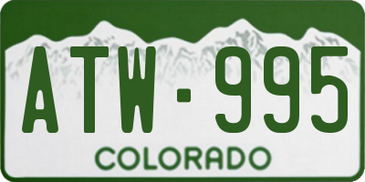 CO license plate ATW995