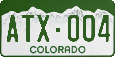 CO license plate ATX004