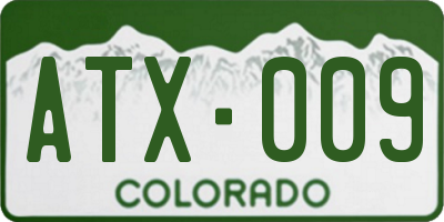 CO license plate ATX009