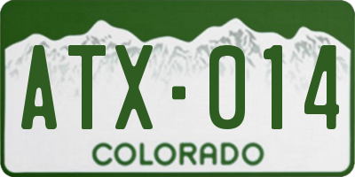 CO license plate ATX014