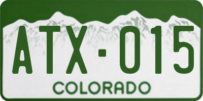 CO license plate ATX015