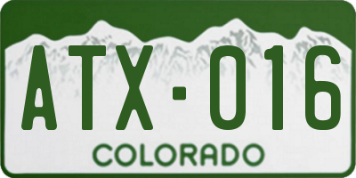 CO license plate ATX016