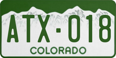CO license plate ATX018