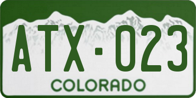 CO license plate ATX023