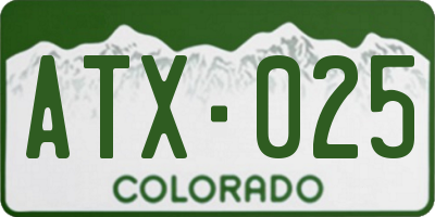 CO license plate ATX025