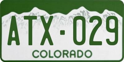 CO license plate ATX029