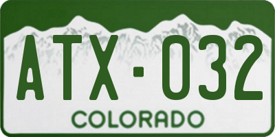 CO license plate ATX032