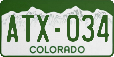 CO license plate ATX034