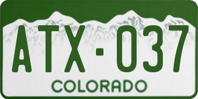 CO license plate ATX037