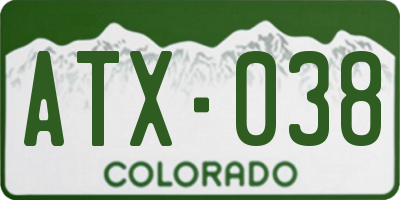 CO license plate ATX038