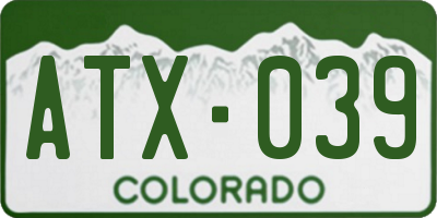 CO license plate ATX039