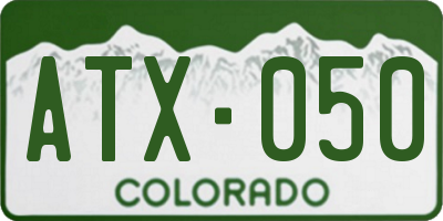 CO license plate ATX050
