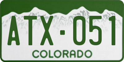 CO license plate ATX051