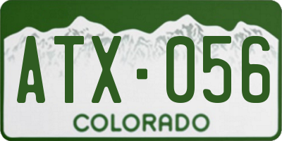 CO license plate ATX056