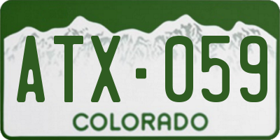CO license plate ATX059