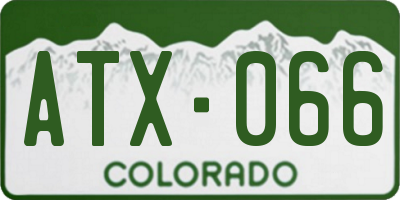 CO license plate ATX066