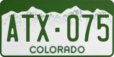 CO license plate ATX075