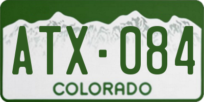 CO license plate ATX084