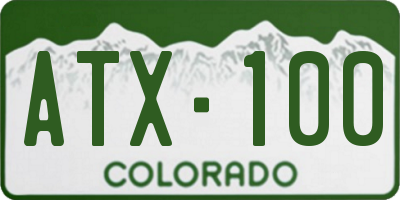 CO license plate ATX100