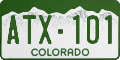 CO license plate ATX101