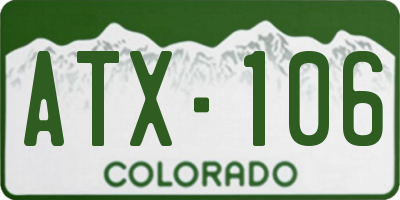 CO license plate ATX106