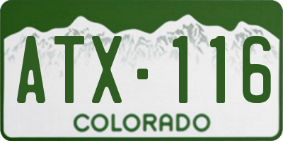 CO license plate ATX116