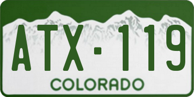 CO license plate ATX119
