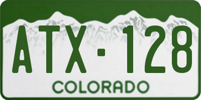 CO license plate ATX128